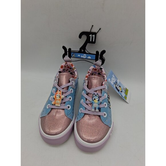 Bluey Other - Bluey Sneakers Toddler Kids Size 11 Blue Purple Slip On Elastic Lace Shoes